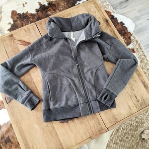 Lululemon tunnel neck fleece full zip, gray, 8